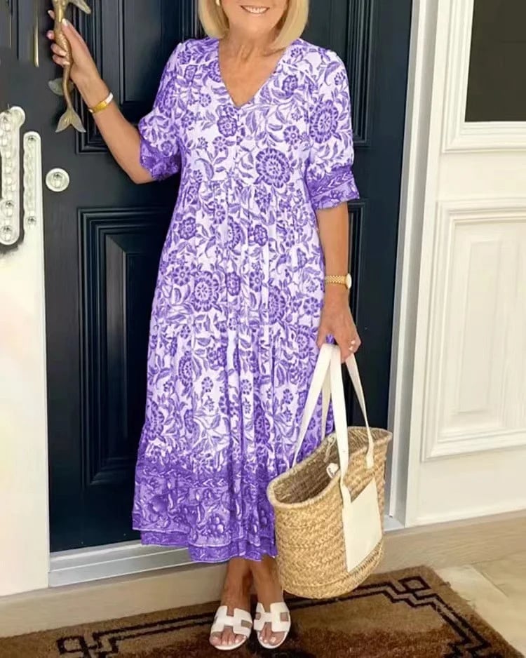 Nayeli | V Neck Bohemian Dress