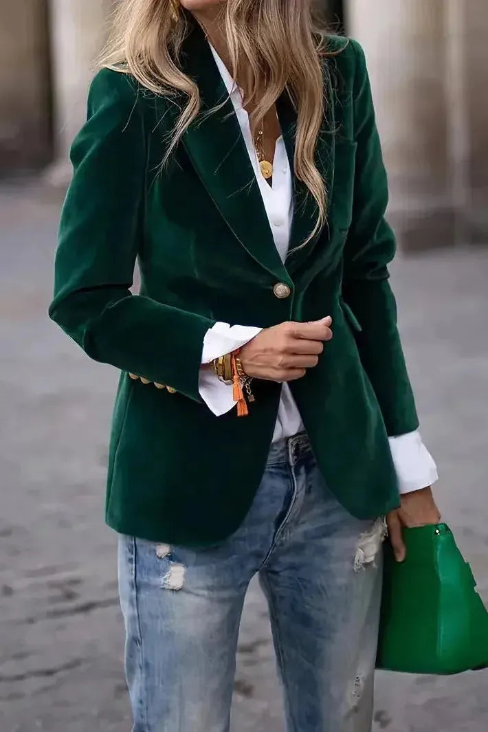 Ivana | Velvet Luxe Statement Blazer