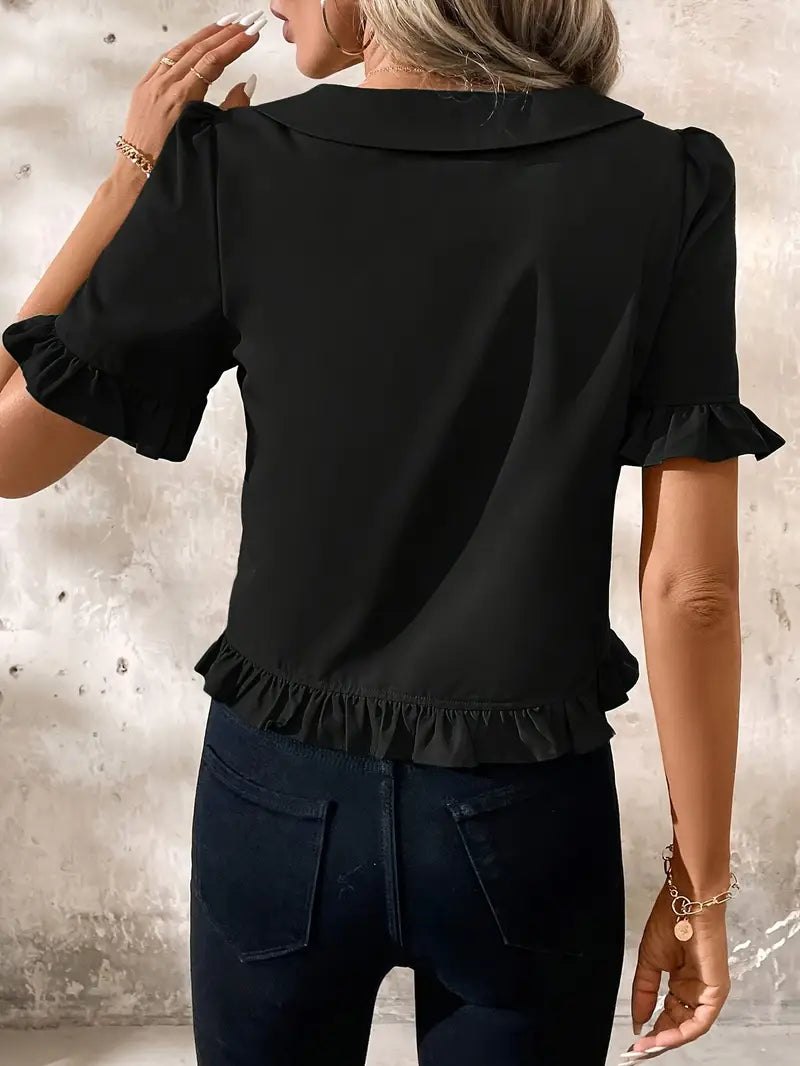 Maureen | Elegant Short Sleeve Blouse