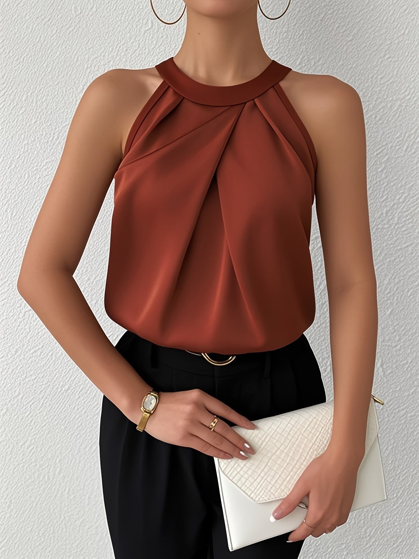 Rhonda | Elegant satin blouse with open shoulders