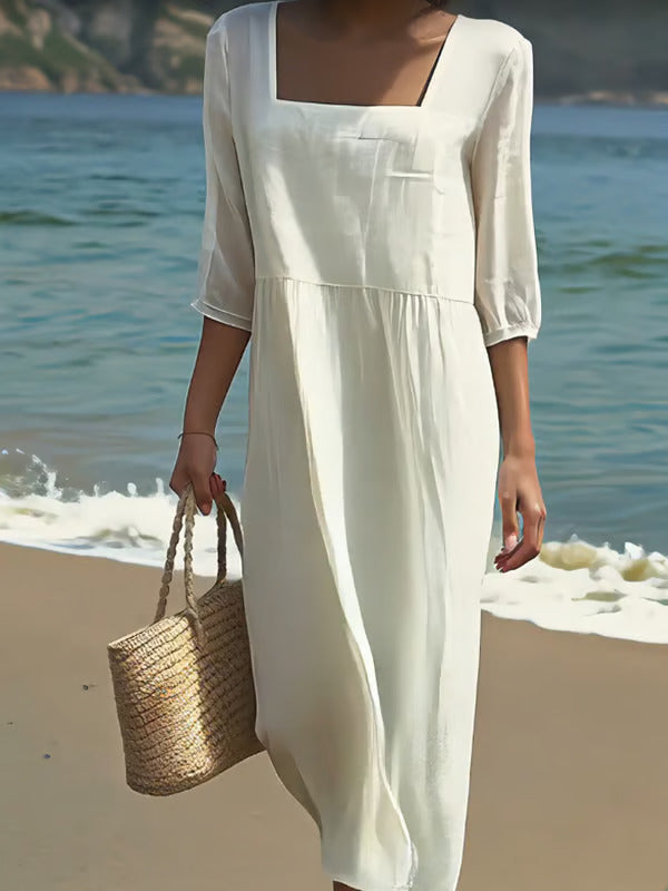 Loisa | Linen Front Panel Dress