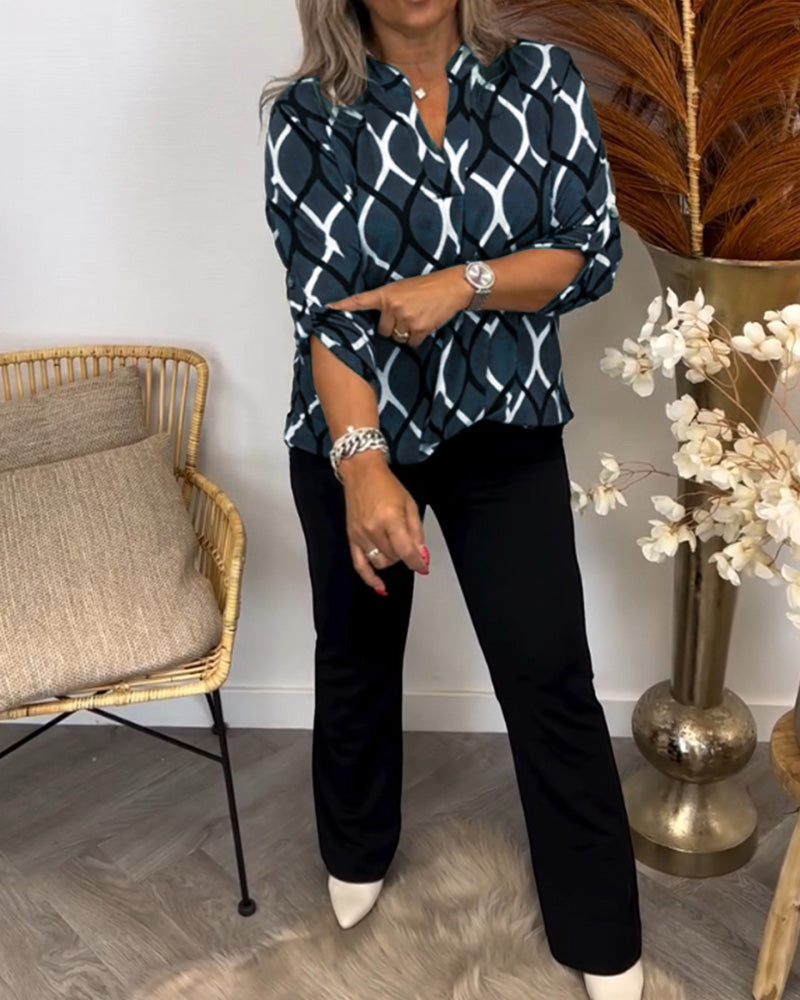 Khloe | Casual Long Sleeve Blouse with Elegant Pattern