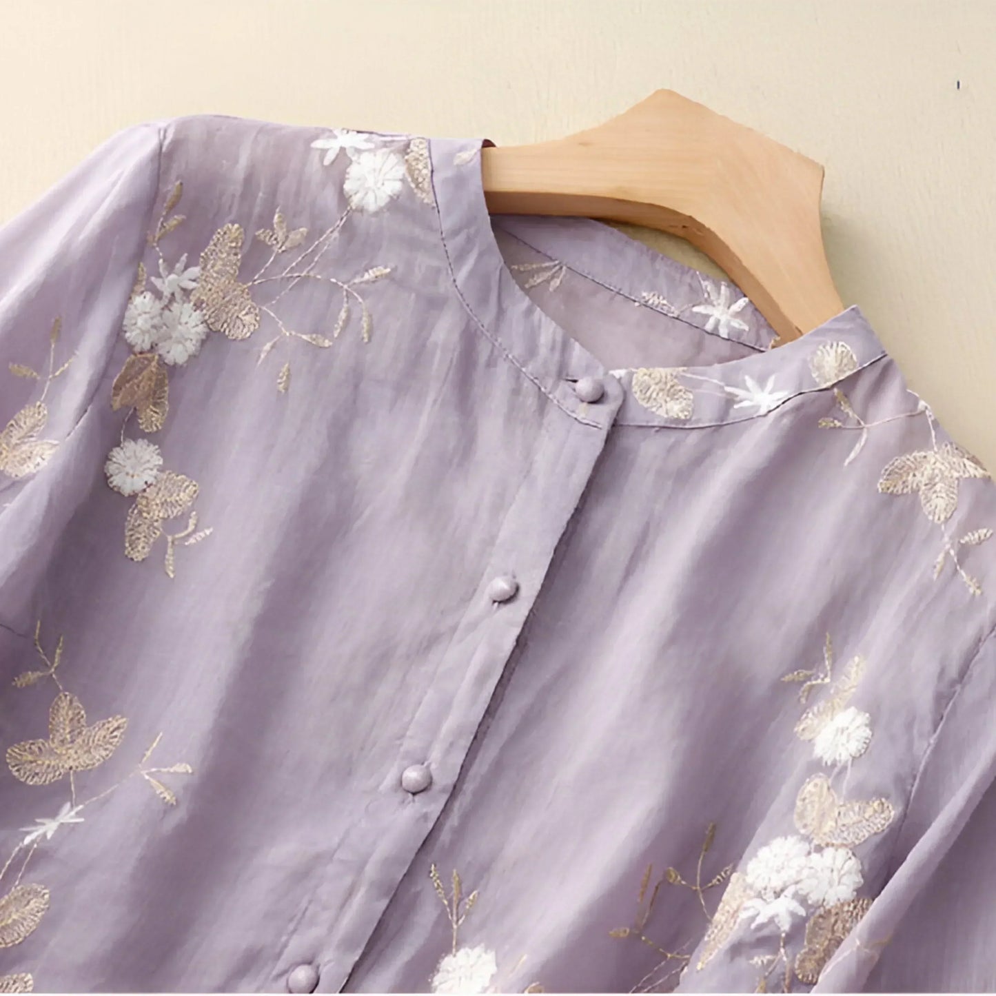 Liora | Top with Embroidered Flowers