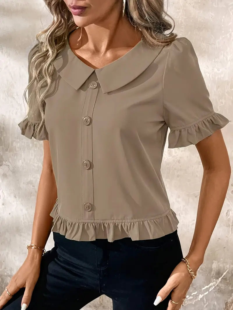 Maureen | Elegant Short Sleeve Blouse