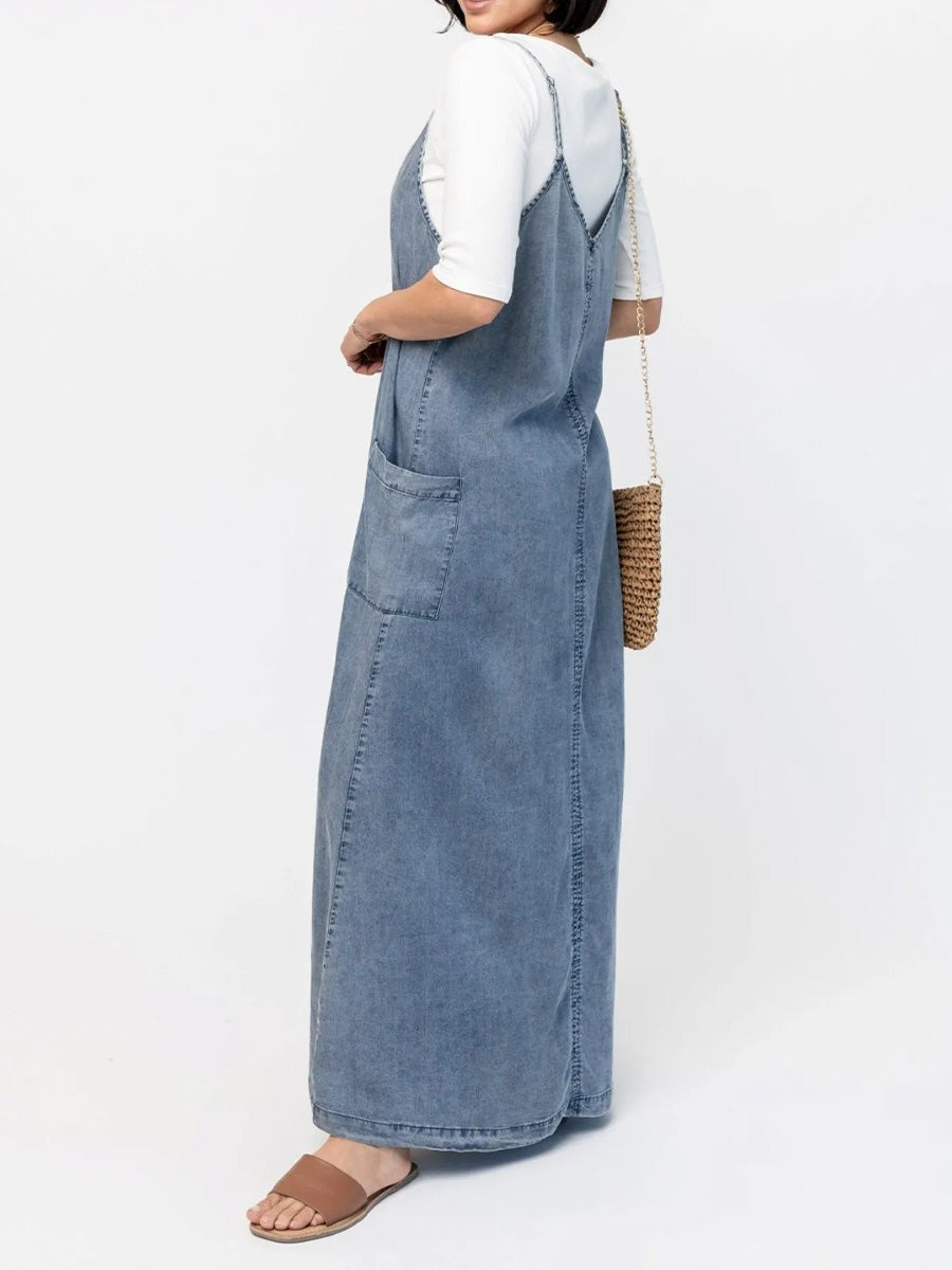 Pamela | Loose Fit Denim Maxi Dress