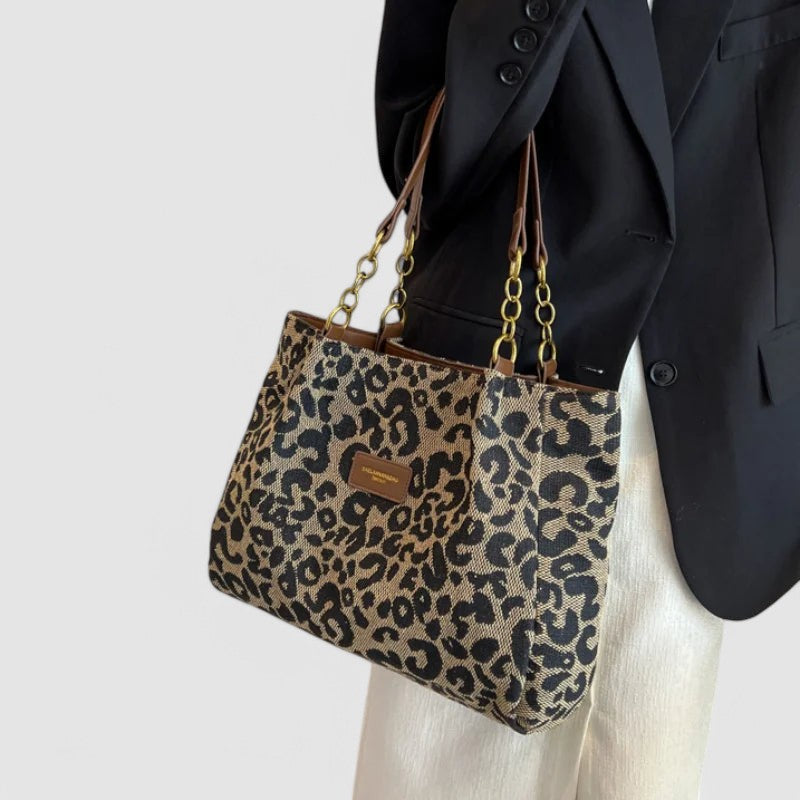Aria | Leopard Canvas Tote