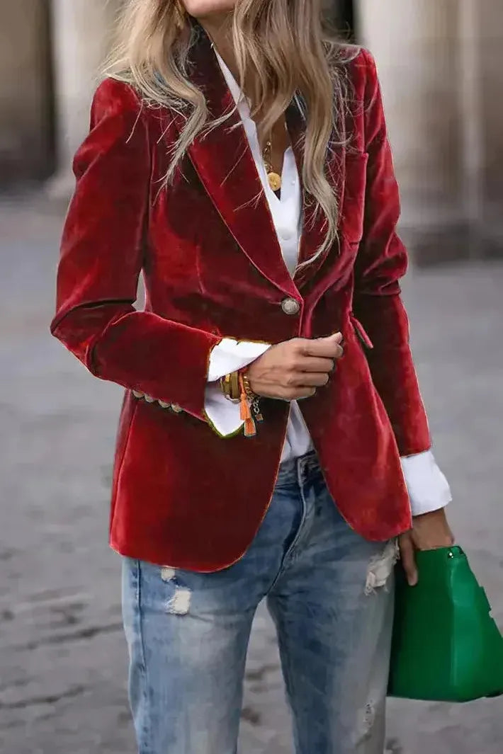 Ivana | Velvet Luxe Statement Blazer