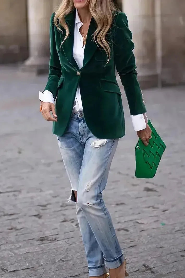Ivana | Velvet Luxe Statement Blazer