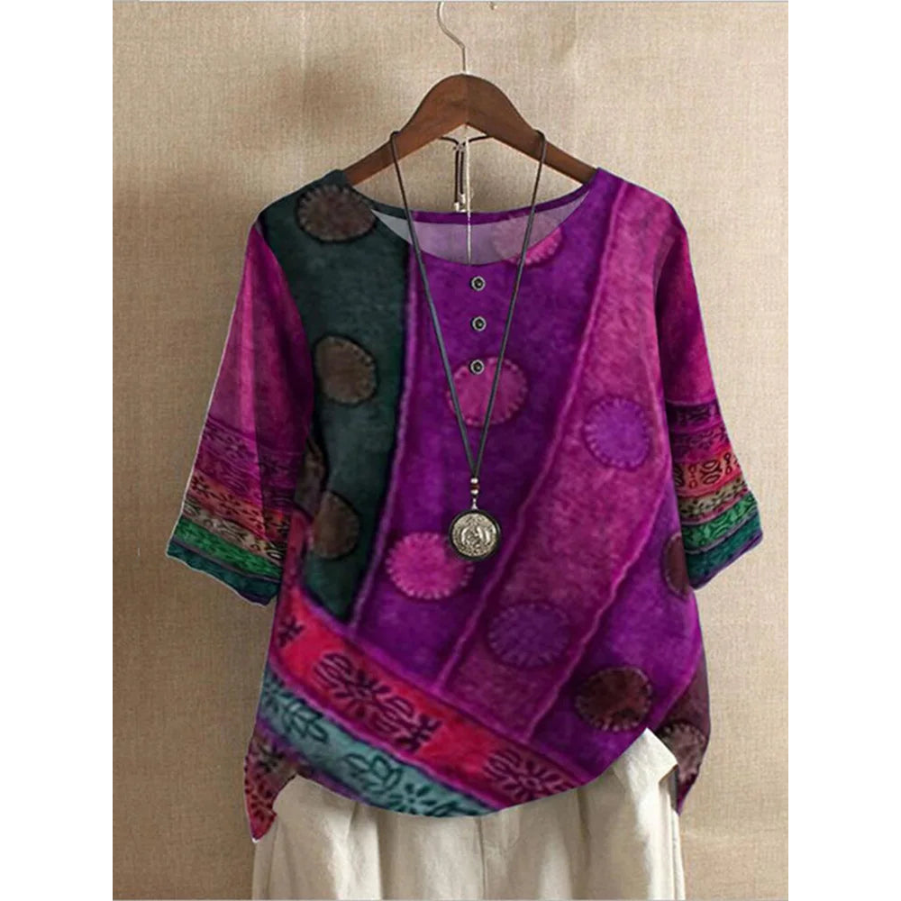 Asha | Comfortable Colorful Top With Half Sleeves
