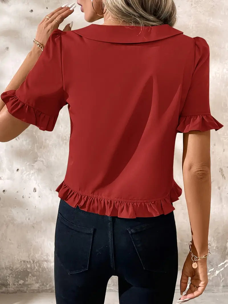 Maureen | Elegant Short Sleeve Blouse