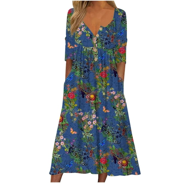 Talei | Butterfly Print Long Dress