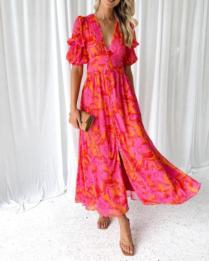 Zareen | Red Pink Maxi Dress