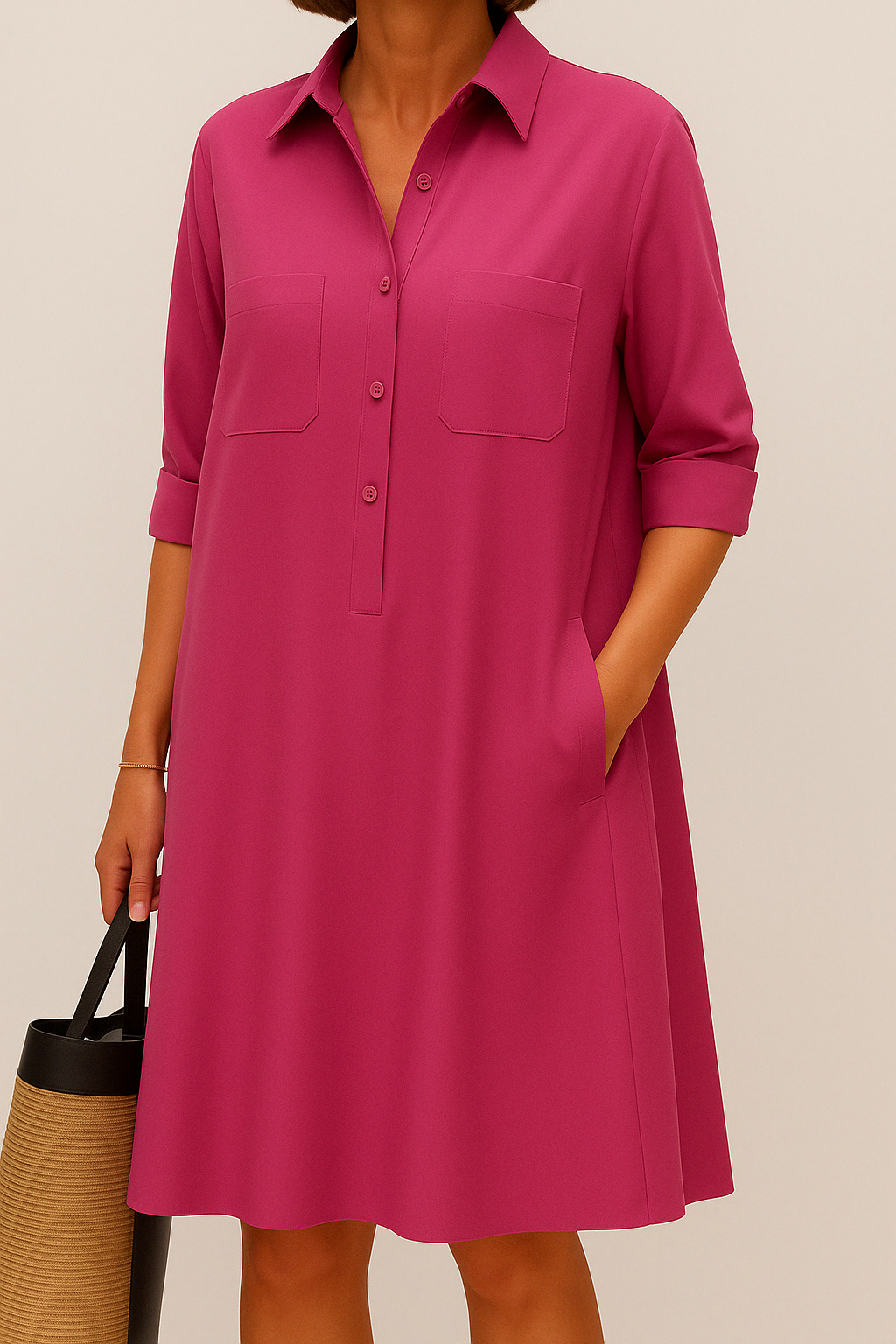 Koanira | Elegant Long Sleeve Dress With Pocket