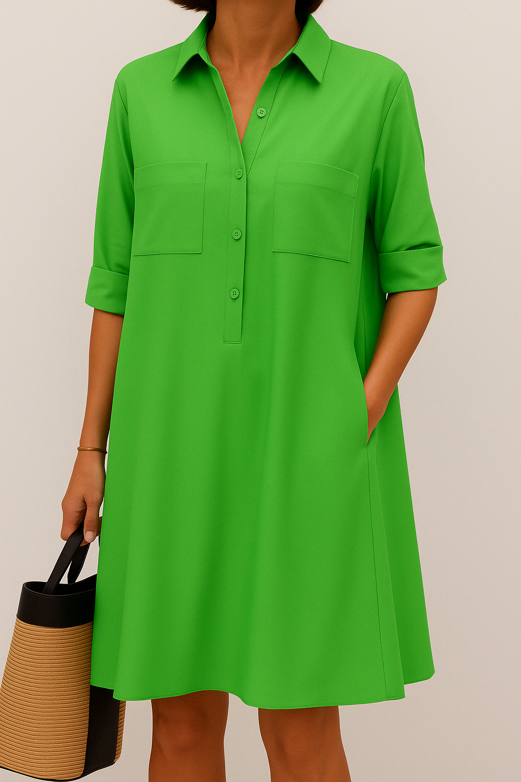 Koanira | Elegant Long Sleeve Dress With Pocket