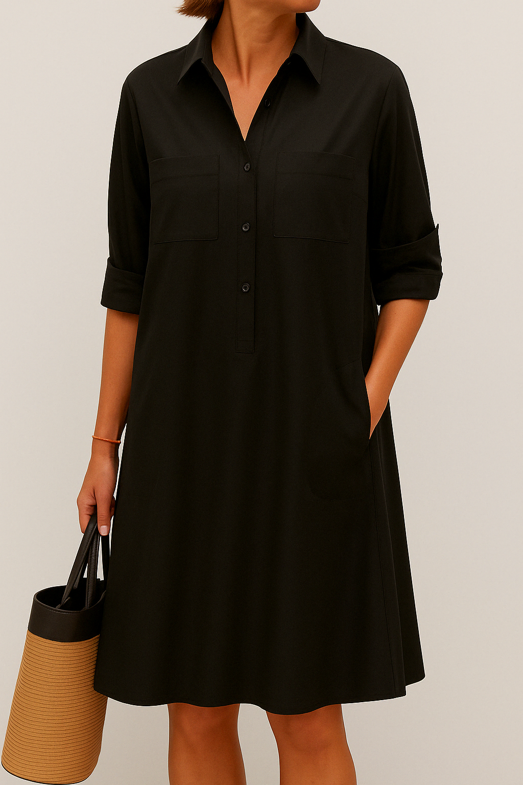Koanira | Elegant Long Sleeve Dress With Pocket