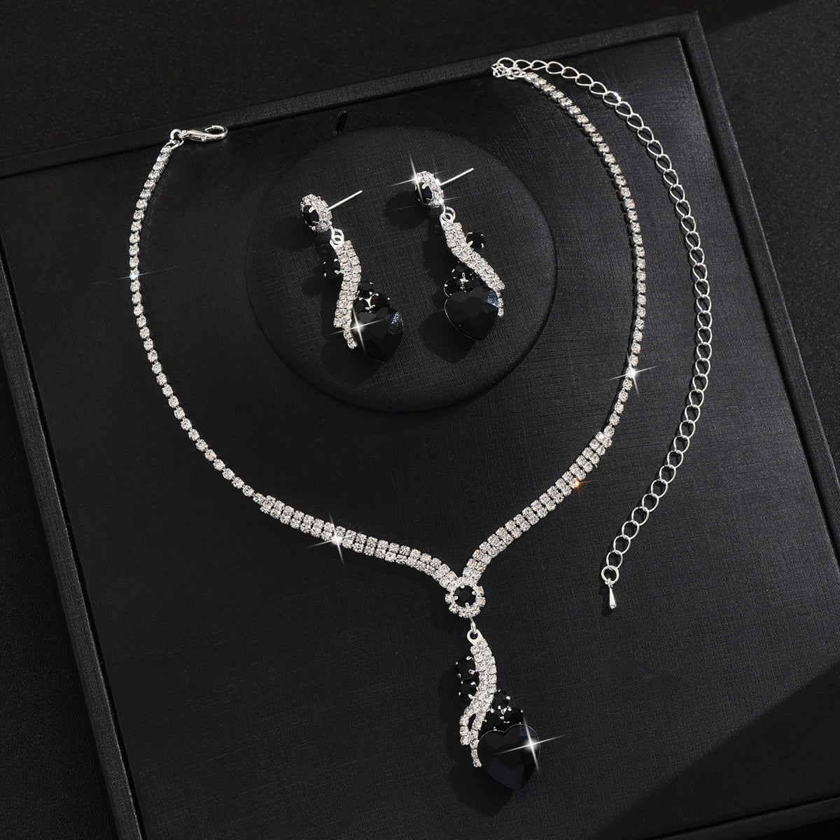Nyla | Rhinestone Necklace Earrings Set