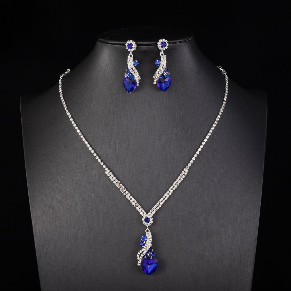 Nyla | Rhinestone Necklace Earrings Set