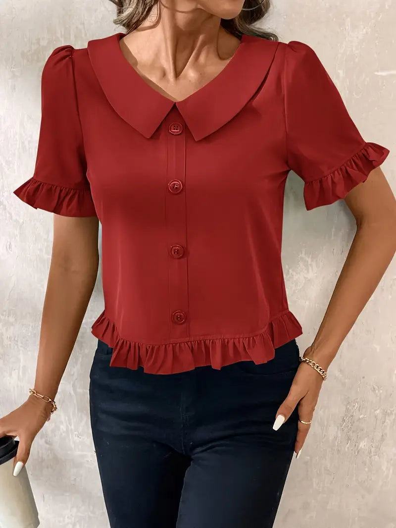 Maureen | Elegant Short Sleeve Blouse