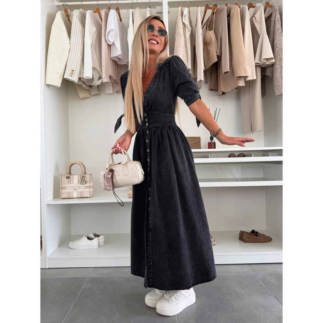 Felicity | V-neck Denim Dress