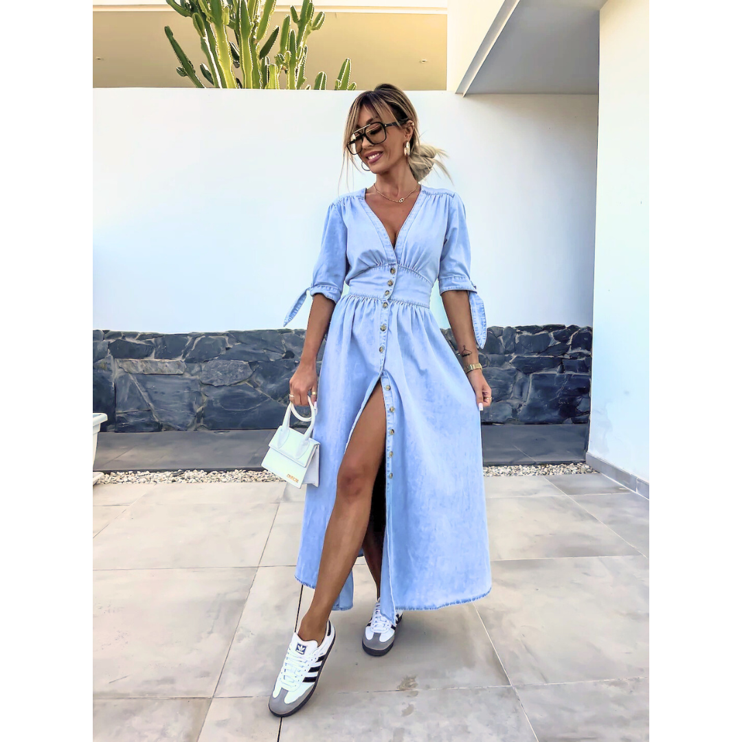 Felicity | V-neck Denim Dress