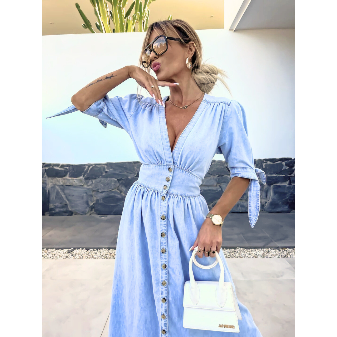 Felicity | V-neck Denim Dress