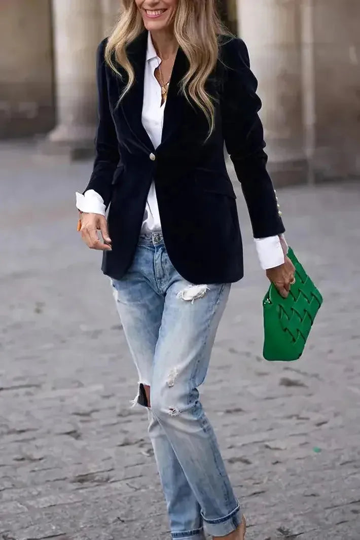 Ivana | Velvet Luxe Statement Blazer