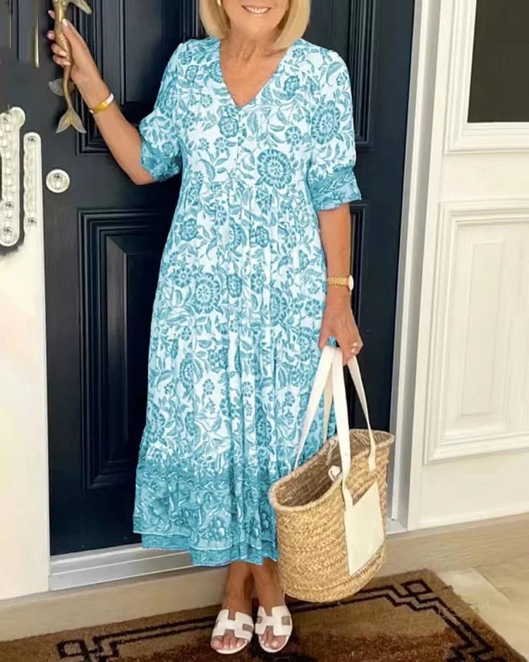 Nayeli | V Neck Bohemian Dress