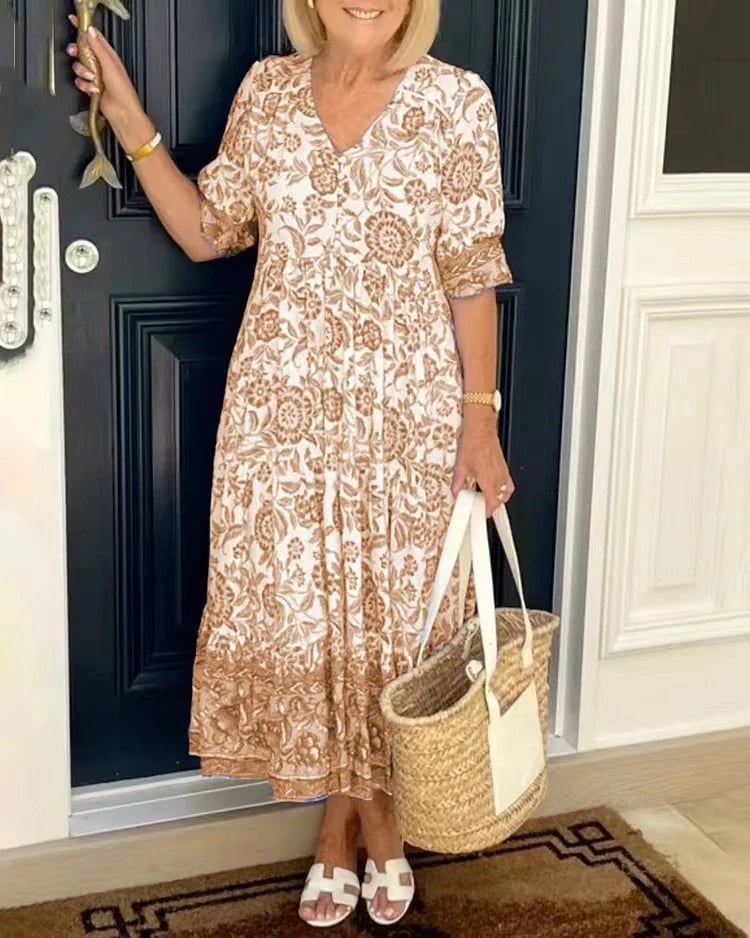 Nayeli | V Neck Bohemian Dress