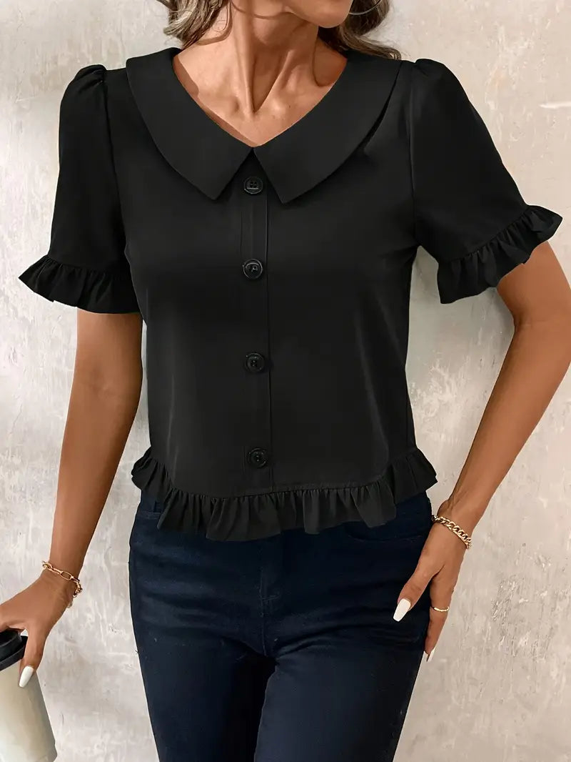 Maureen | Elegant Short Sleeve Blouse