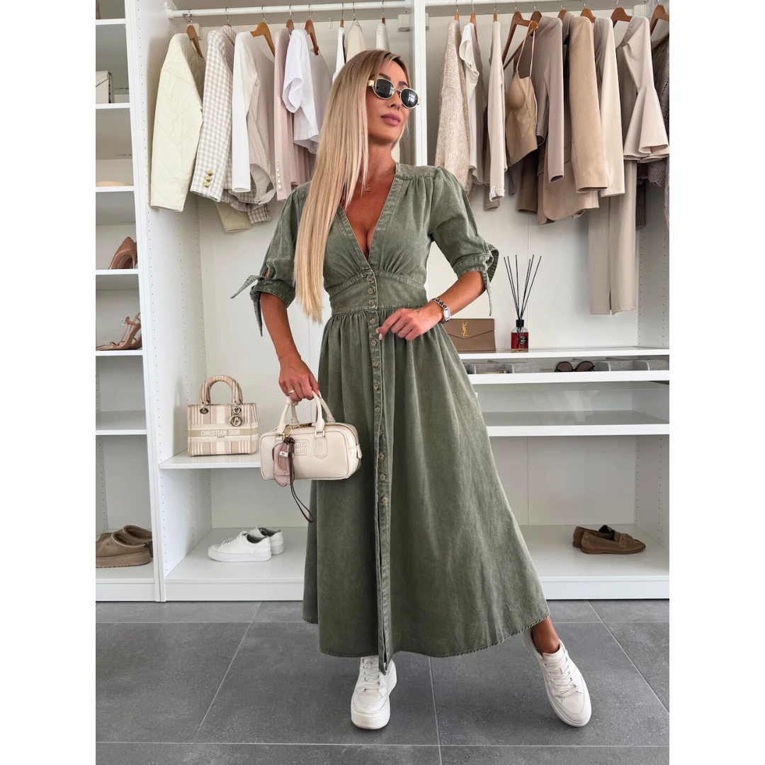 Felicity | V-neck Denim Dress