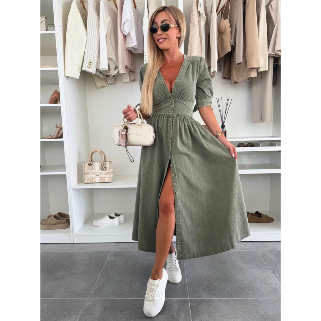 Felicity | V-neck Denim Dress