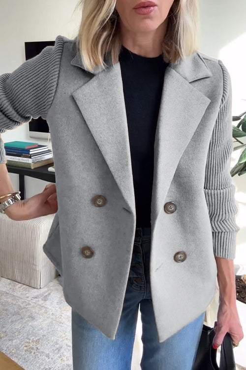 Moetara | Patchwork Sleeve Casual Coat