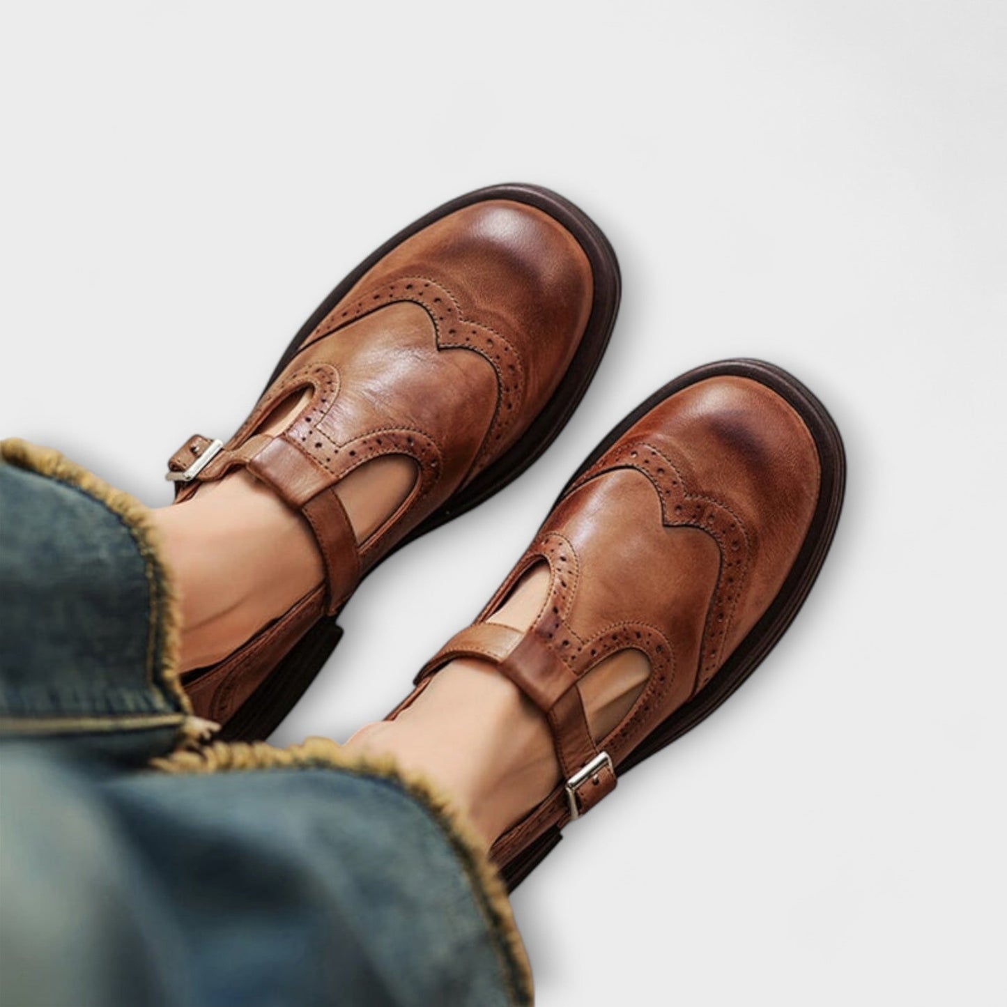 Eike | Classic T-strap leather shoes