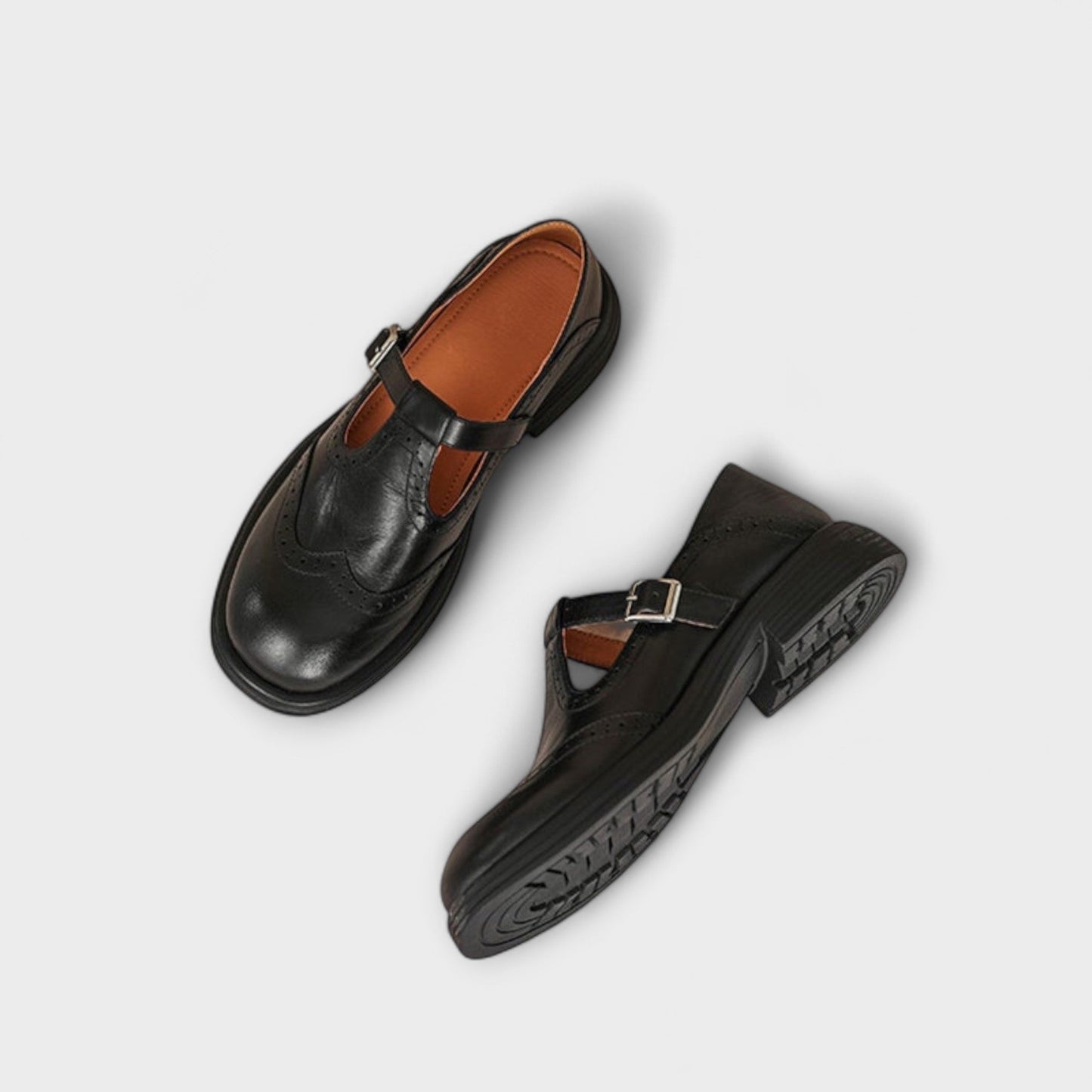 Eike | Classic T-strap leather shoes