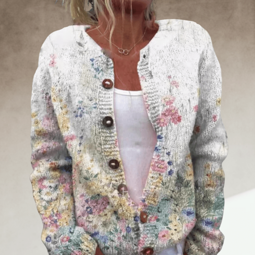 Myrelle | Floral Boho Knit Cardigan