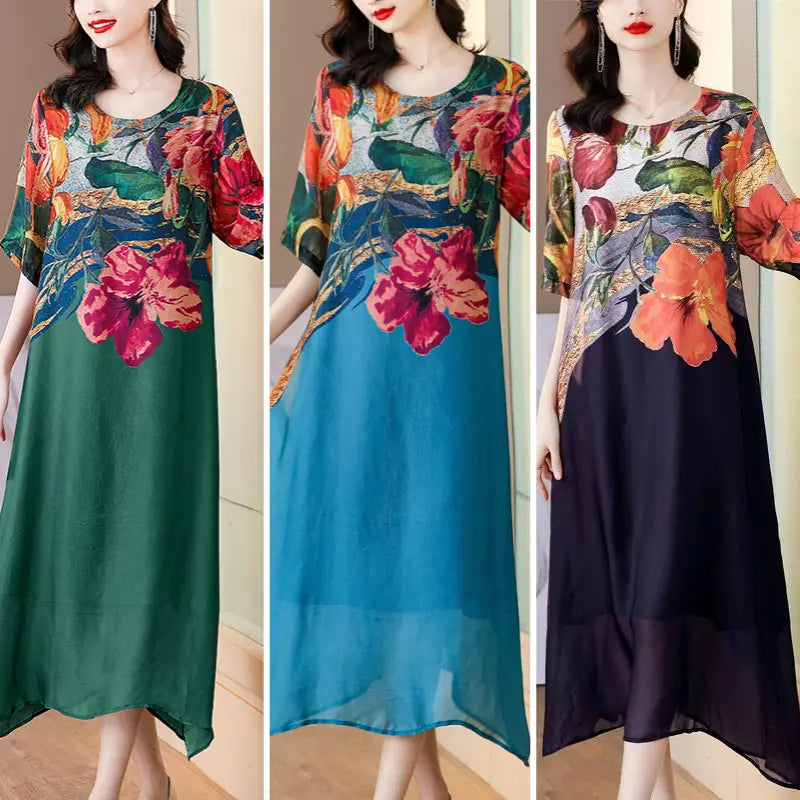 Shenn | Elegant Floral Print Dress