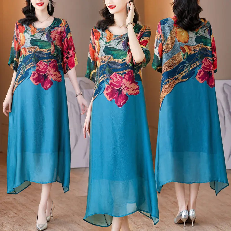 Shenn | Elegant Floral Print Dress