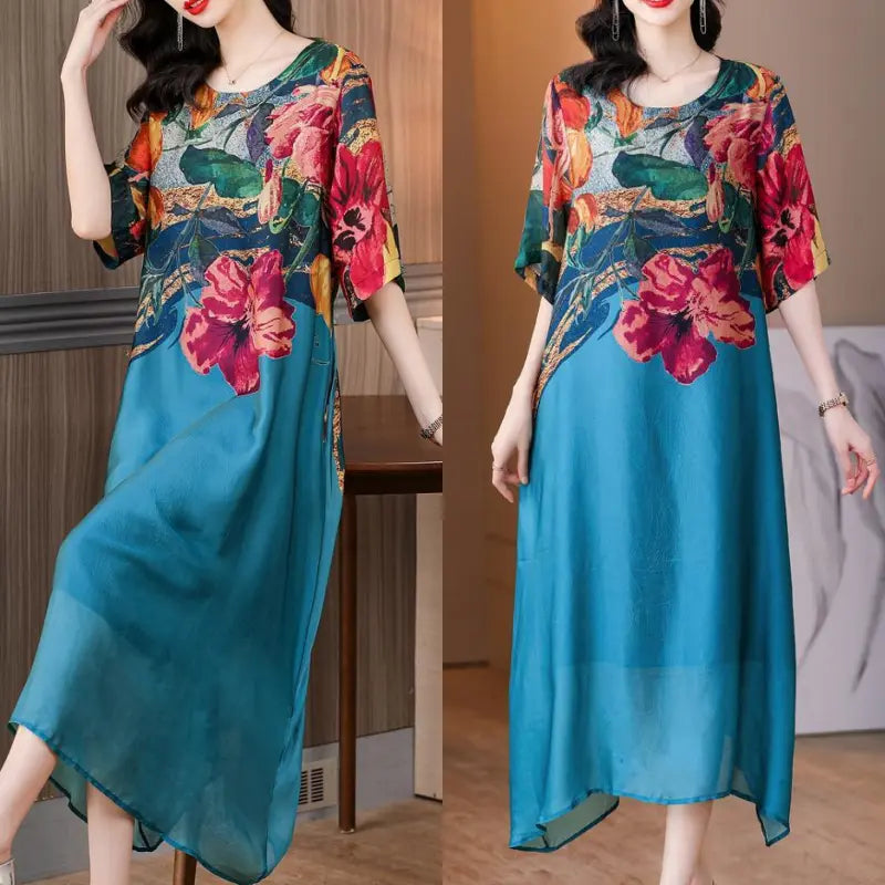 Shenn | Elegant Floral Print Dress