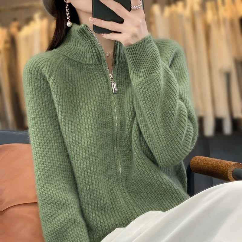 Terry | Pure Wool Zipper Cardigan