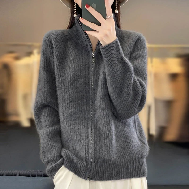 Terry | Pure Wool Zipper Cardigan