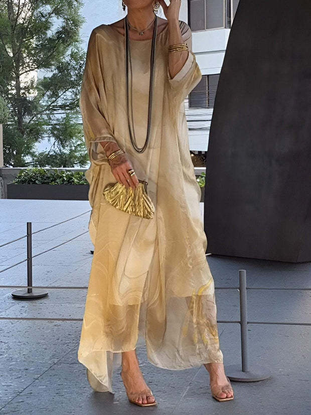 Aorere | Marble Chiffon Dress
