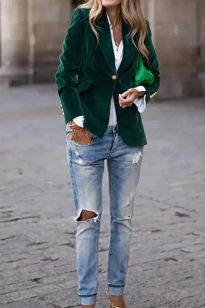 Ivana | Velvet Luxe Statement Blazer