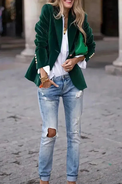 Ivana | Velvet Luxe Statement Blazer
