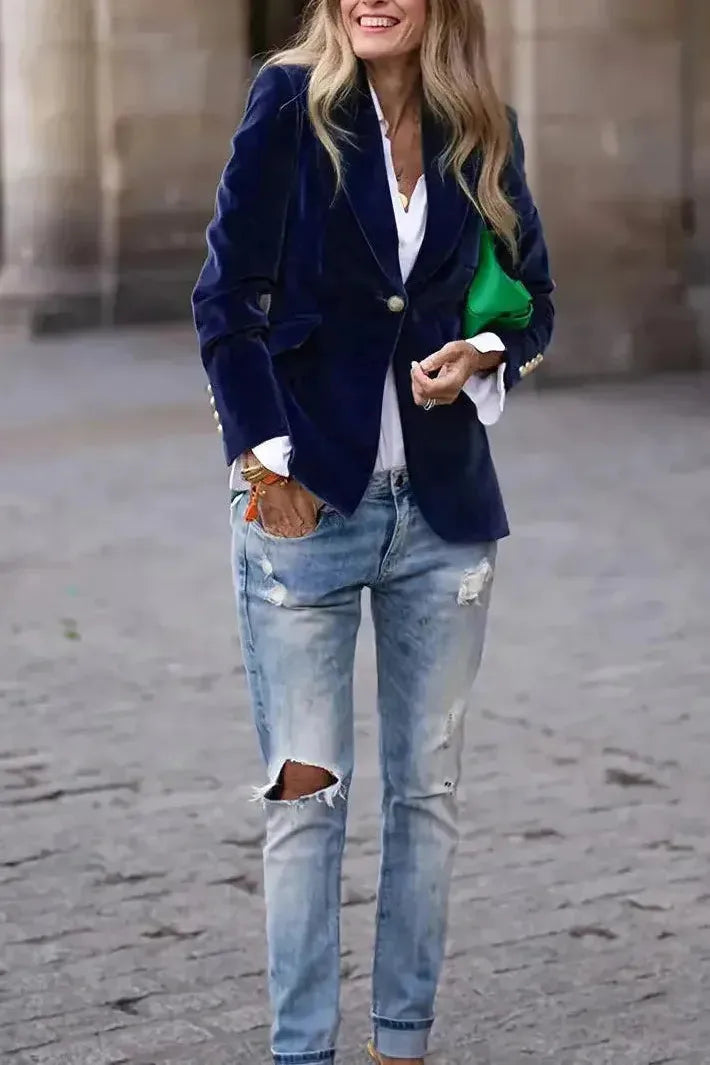 Ivana | Velvet Luxe Statement Blazer