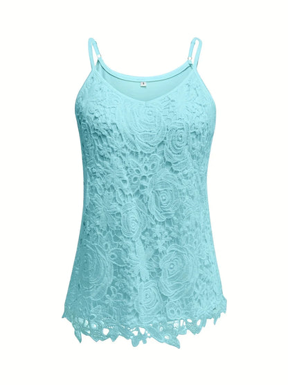 Kirsty | Elegant Sleeveless Lace Top With V Neck