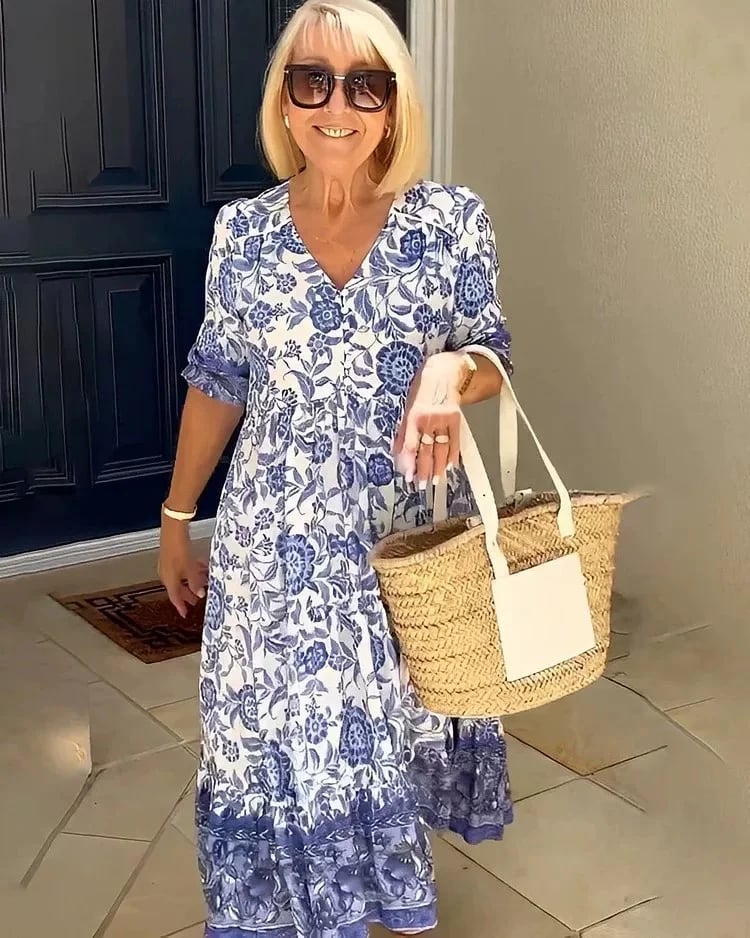 Nayeli |  V Neck Bohemian Dress