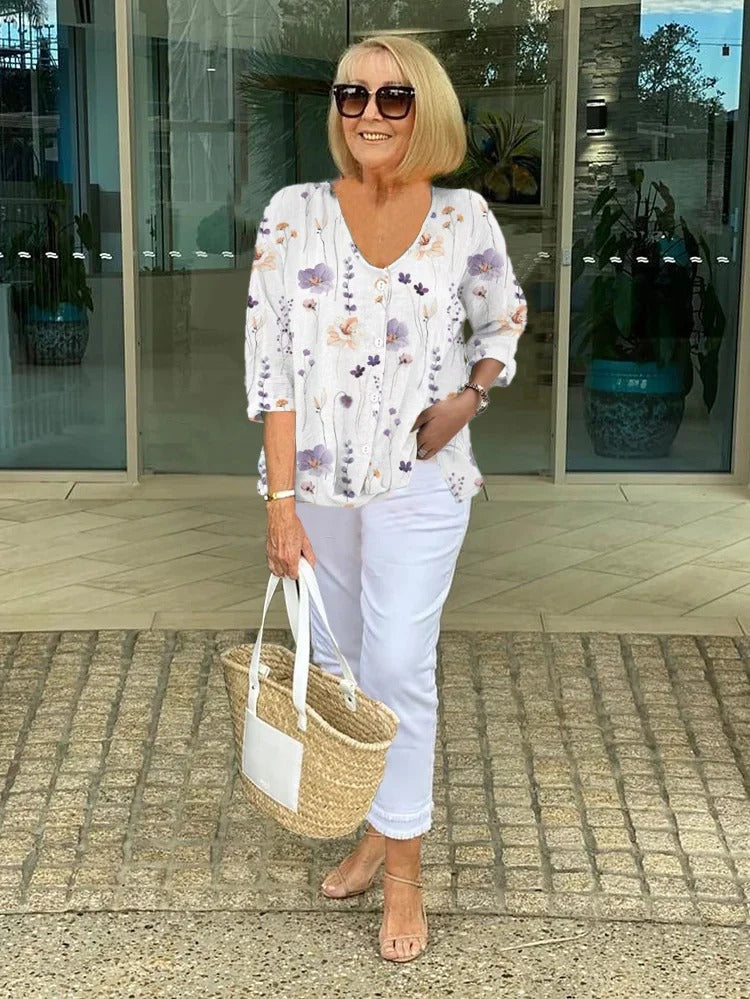 Eden | Elegant Blouse with Flowers
