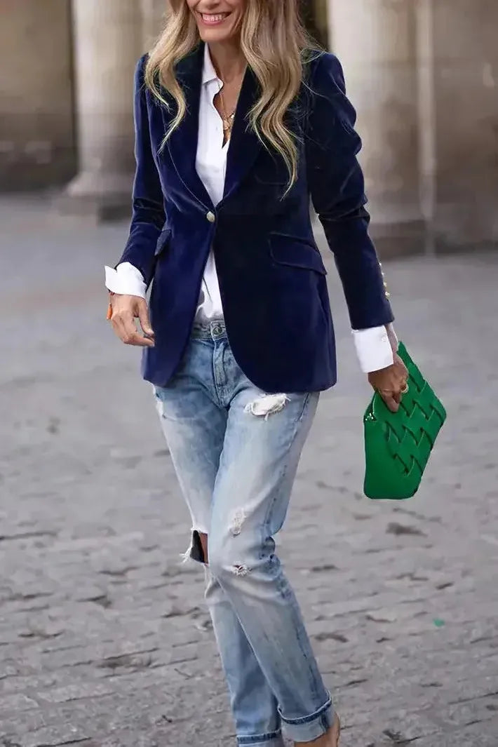 Ivana | Velvet Luxe Statement Blazer