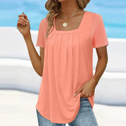 Coral | Pleated Blouse