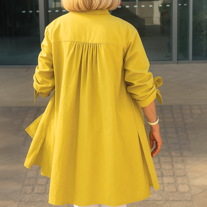 Eliza | Solid Shirt Blouse with Tie Sleeves